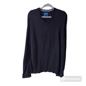 *Apt. 9 Black V-Neck Slim Fit Men's Merino Wool Blend Lightweight Sweater XXL